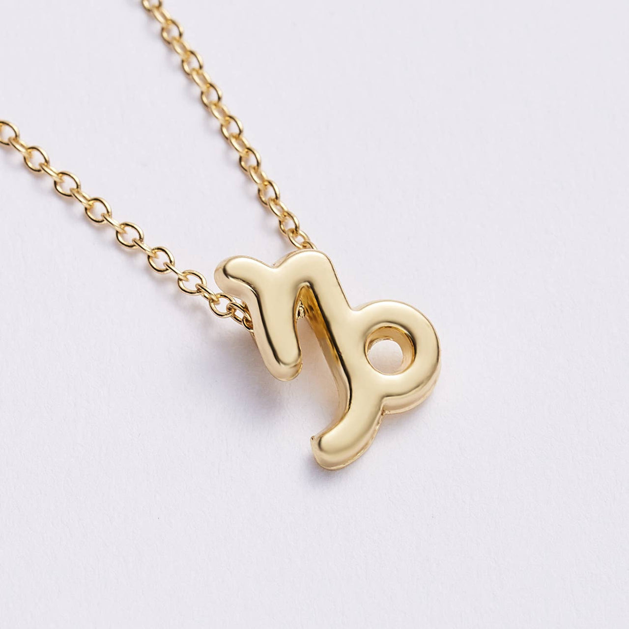 Gold Capricorn Zodiac Necklace in stainless steel, gold plated, Dainty Zodiac jewelry