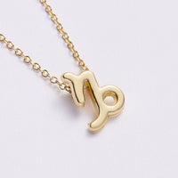 Gold Capricorn Zodiac Necklace in stainless steel, gold plated, Dainty Zodiac jewelry