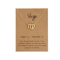 Gold Virgo zodiac necklace on Dainty Zodiac Stainless Steel Gold Plated Necklace product