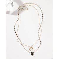 Dark Moon Onyx Necklace Set - Black Onyx #LV9100 - $64