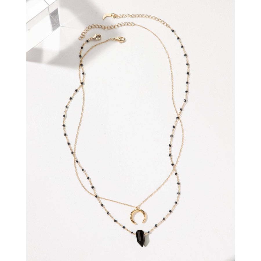 Dark Moon Onyx Necklace Set - Black Onyx #LV9100 - $64