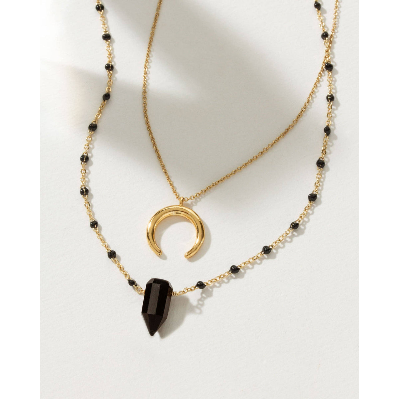 Dark Moon Onyx Necklace Set - Black Onyx #LV9100 - $64