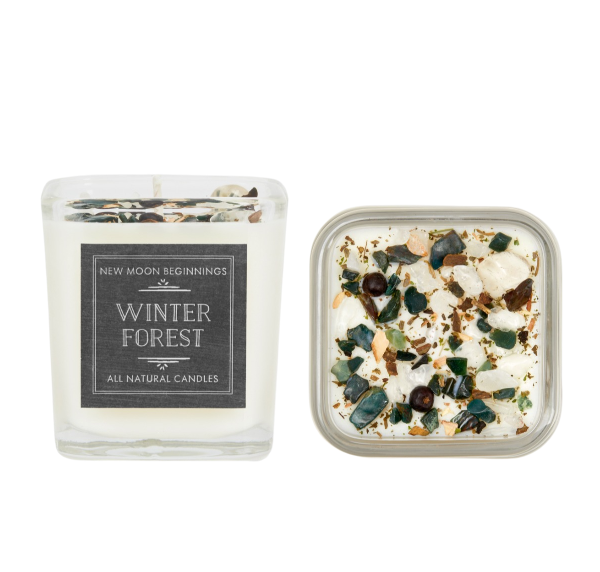 Winter Candles, Holiday Candles, Soy & Crystal Candles- Choose Scent #LV5595