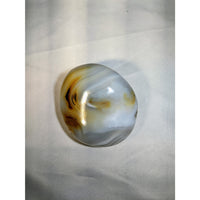 Thumbnail for Swirled white and amber Dendrite Agate Polished Pebble in product #LV0971