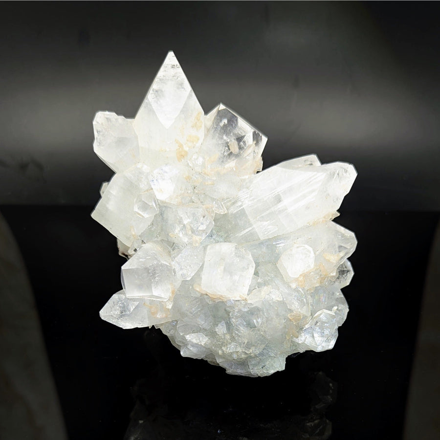 Clear and cloudy White Quartz Crystals cluster from Diamond Apophyllite 4.2 inch Natural Cluster