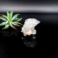 Thumbnail for Clear Quartz Crystal Cluster with Pink Glow in Diamond Apophyllite w/ Stillbite 2’’ Cluster