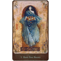 Woman in blue gown with fruit basket on Divine Nature oracle card