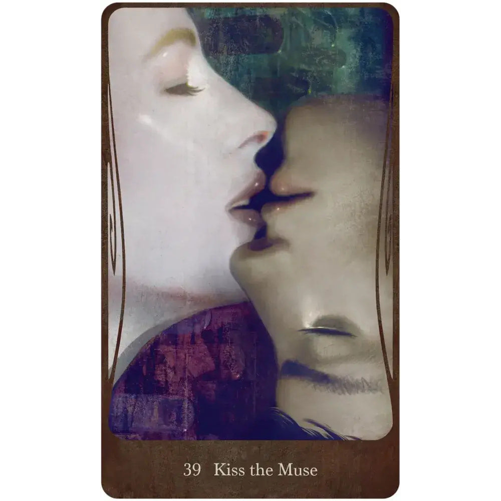 Tarot card of lips about to kiss in Divine Nature Oracle Deck LV9578