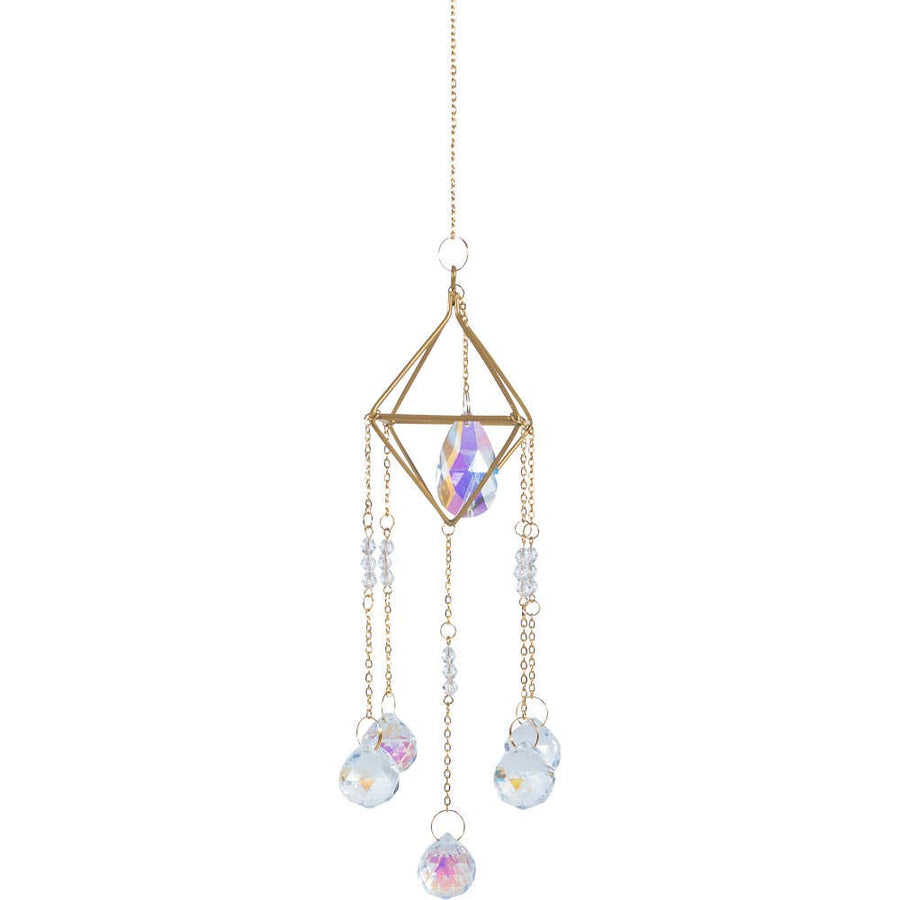 Double Pyramid Diamond Crystal Prism Suncatcher – 9”