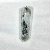 Thumbnail for Clear Quartz Double Terminated Drilled Point DT Wand Pendant with Dark Inclusions