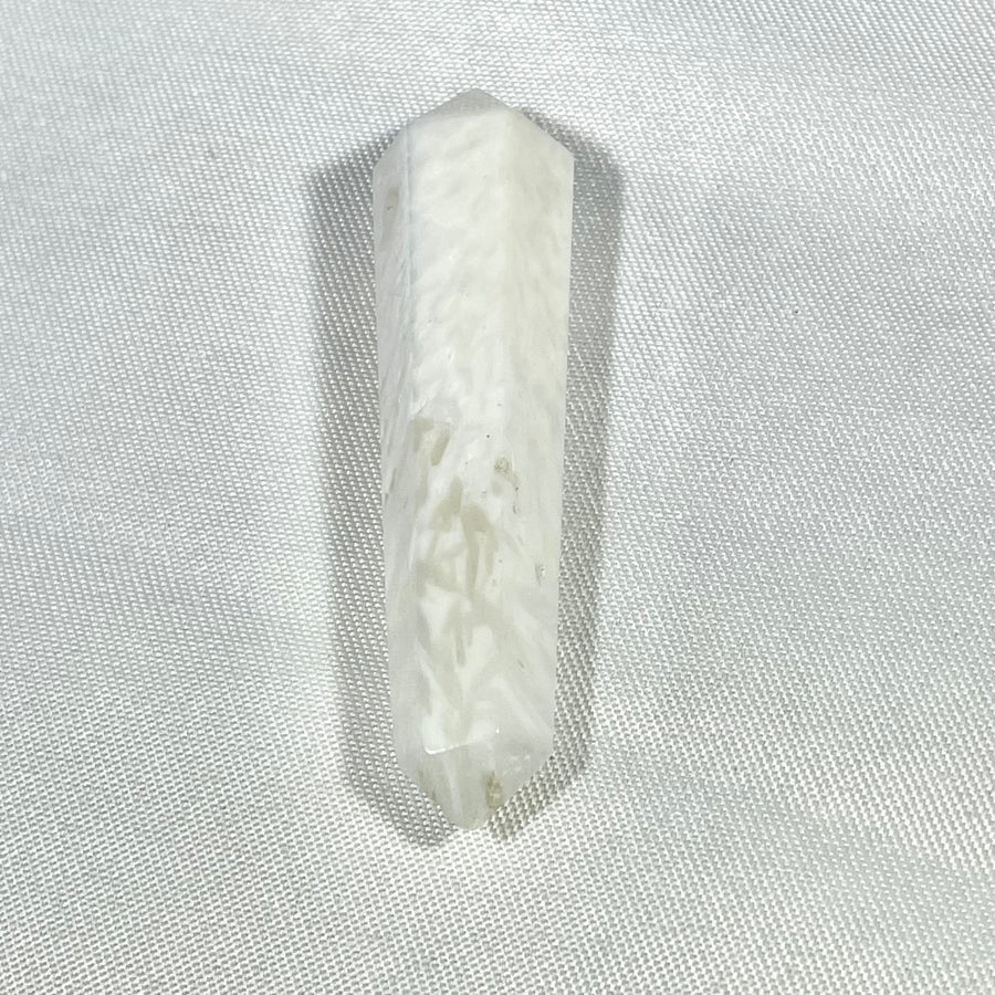 Clear Quartz Double Terminated Drilled Point Hexagonal Wand Pendant #J899