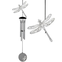 Silver Dragonfly Flourish Chime Woodstock FLDR with cut-out wings