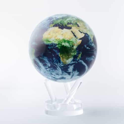 Earth with Clouds Rotating Mova Globe on Acrylic Base - 4.5’ Earth Globe for decoration