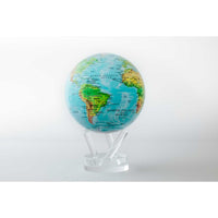 Thumbnail for Earth Relief Map Rotating Mova Globe 4.5’ with Acrylic Base featuring blue and green earth globe