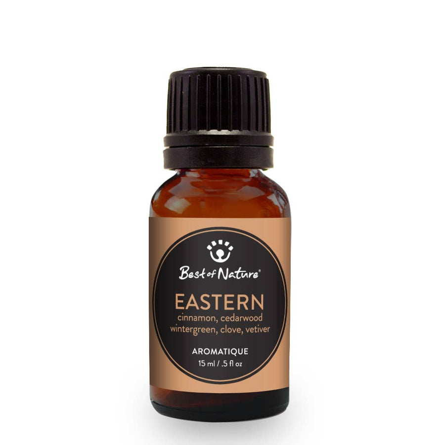 15ml Eastern Aromatique essential oil blend by Best of Nature in amber bottle
