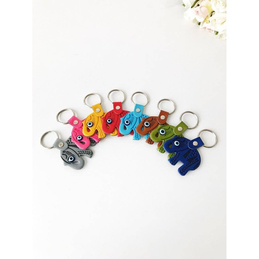 Elephant Evil Eye Keychain #Q386 - $8.95