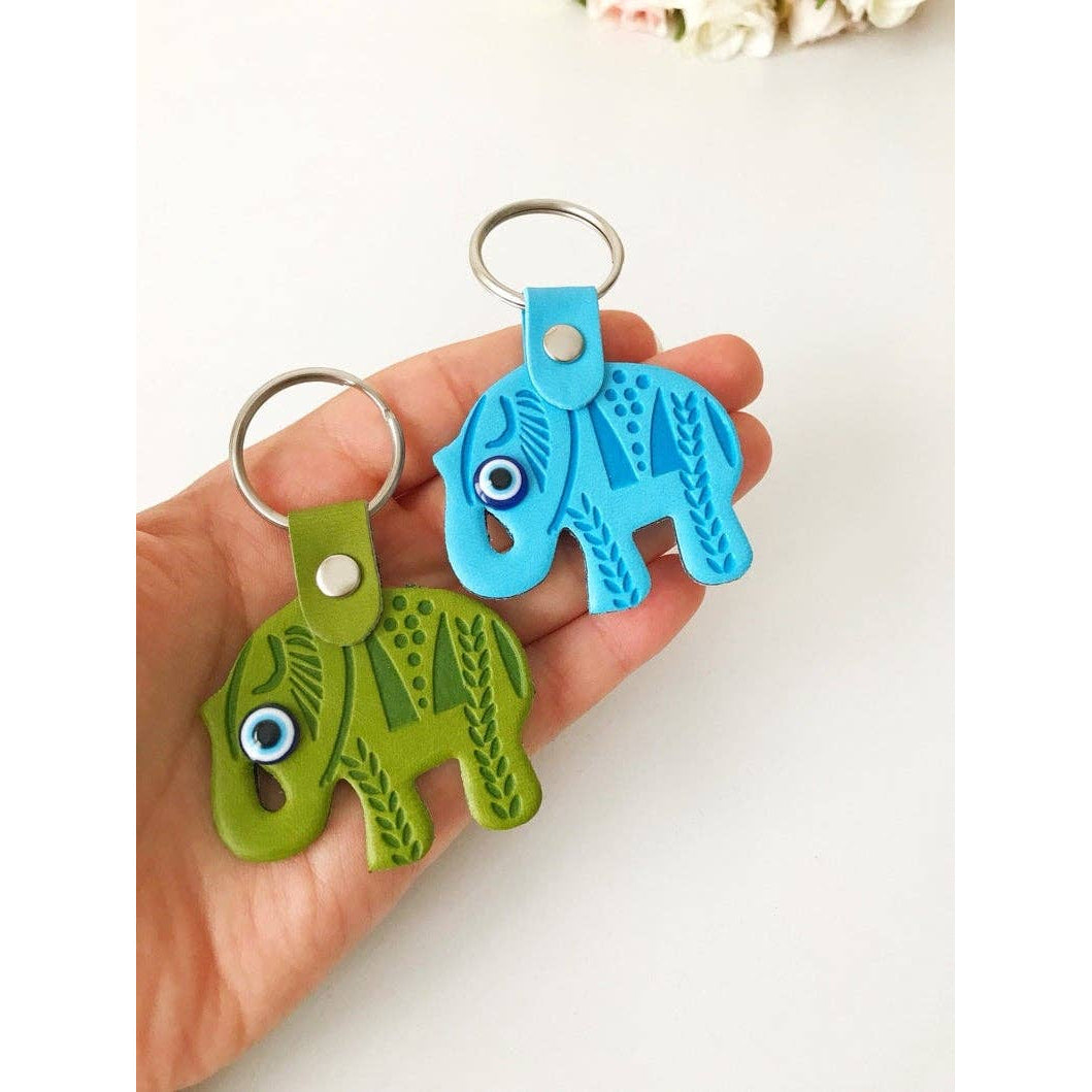 Elephant Evil Eye Keychain #Q386 - $8.95