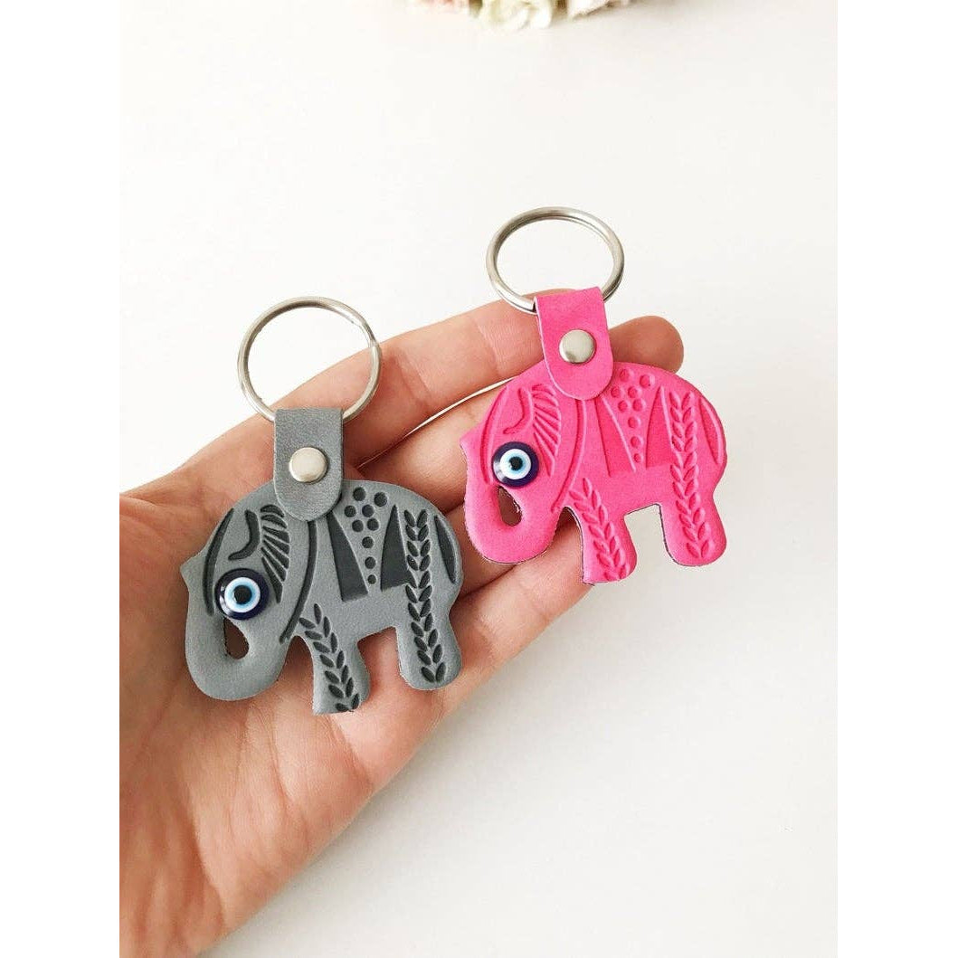 Elephant Evil Eye Keychain #Q386 - $8.95