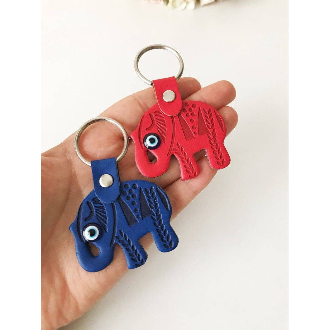 Elephant Evil Eye Keychain #Q386 - $8.95