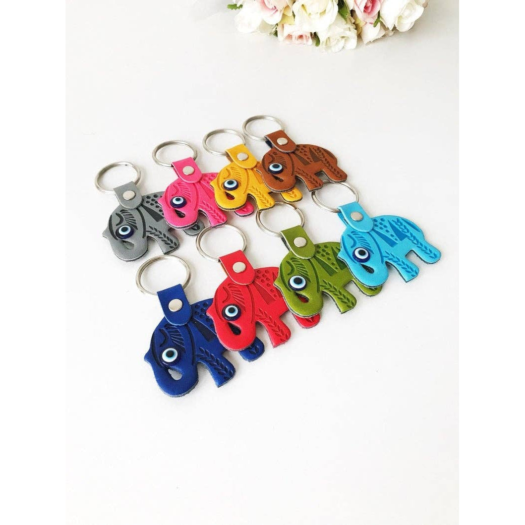 Elephant Evil Eye Keychain #Q386 - $8.95