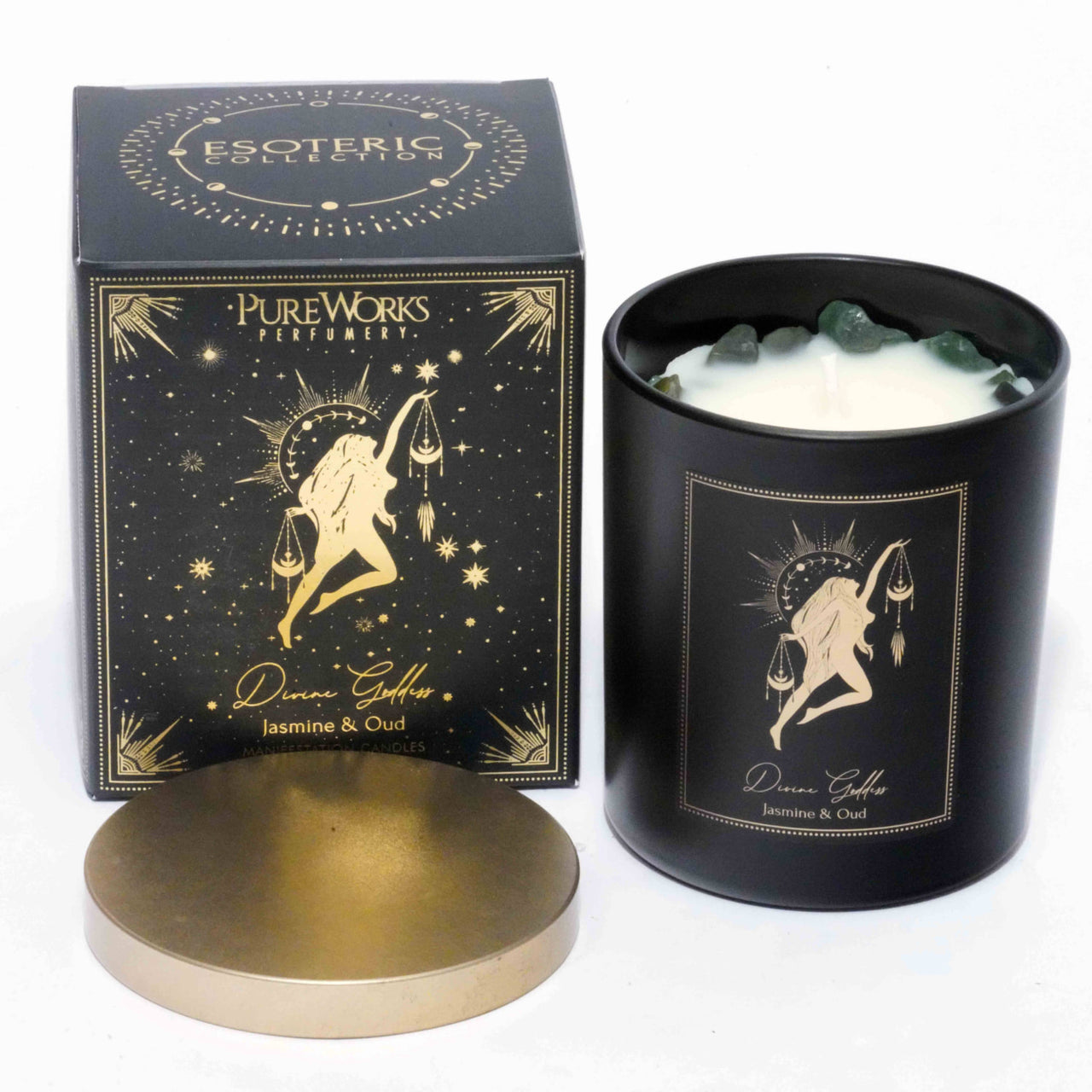 Esoteric Gem Candle - Divine Goddess Jasmine & Oud