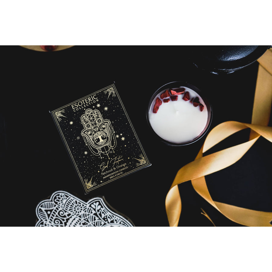 Esoteric Gem Candle - Good Fortune Patchouli & Orange