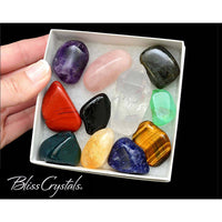 Colorful tumbled gemstones from the ESSENTIAL 11 Tumbled Stones Boxed Set E11