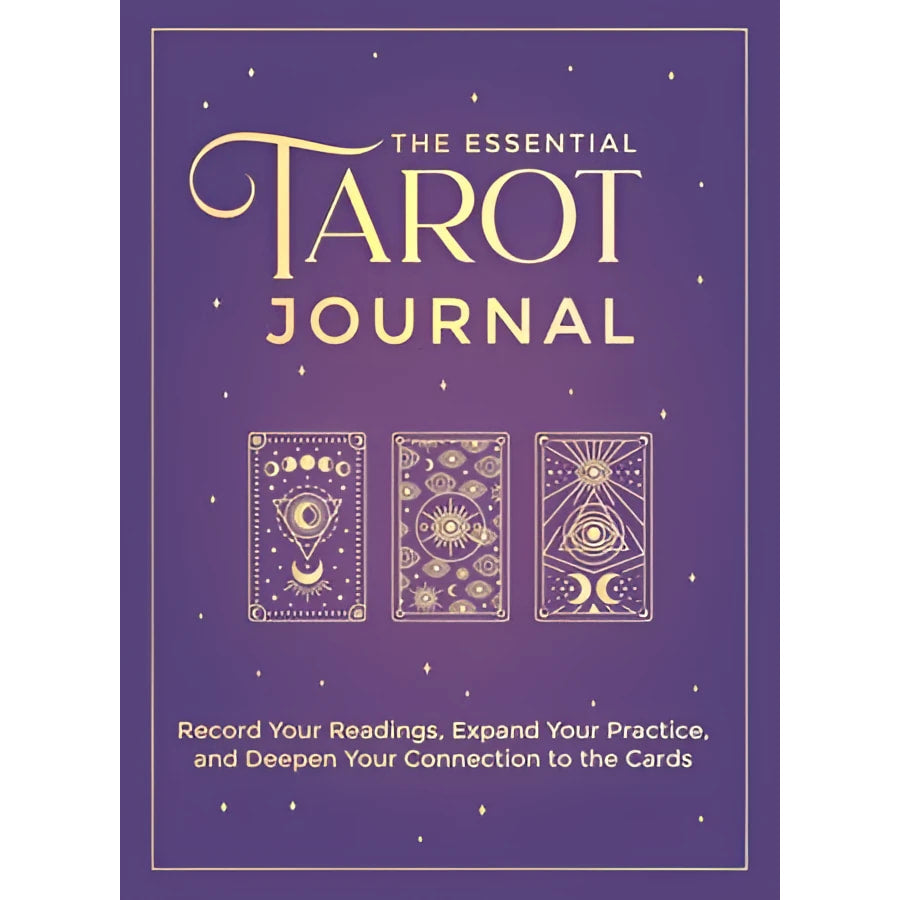 The Essential Tarot Journal: purple book with gold foil and tarot illustrations
