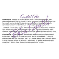 Essential Trio Crystal Information Card Double sided #HC188