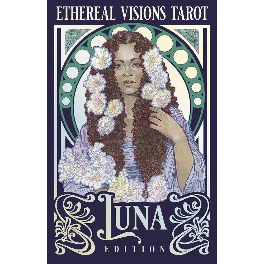 Ethereal Visions Tarot Luna Edition deck with art nouveau woman in flowers