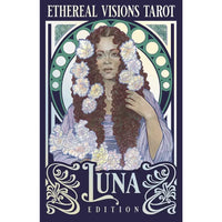 Ethereal Visions Tarot Luna Edition deck with art nouveau woman in flowers