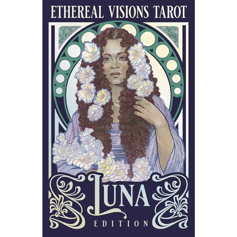 Ethereal Visions Tarot Luna Edition deck with art nouveau woman in flowers