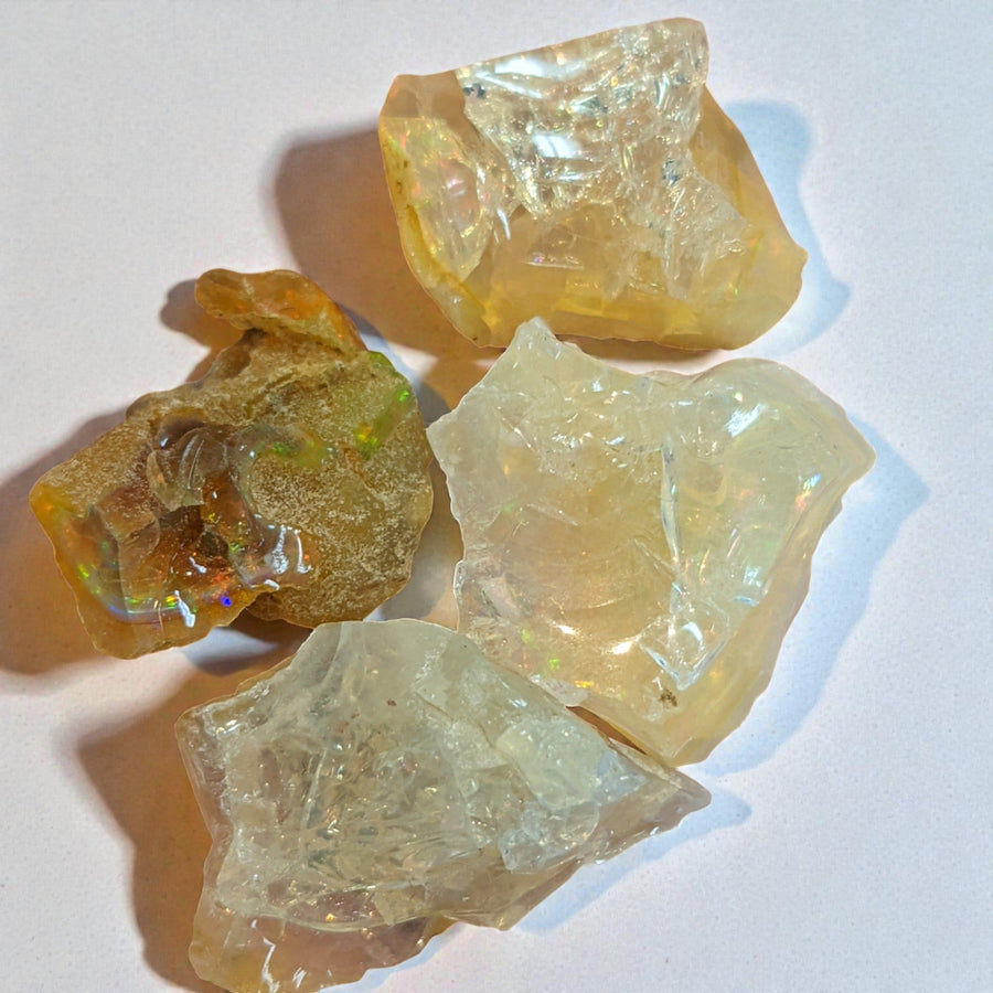 Yellow Ethiopian Welo Opal Rough Crystal Rock Pieces #R210