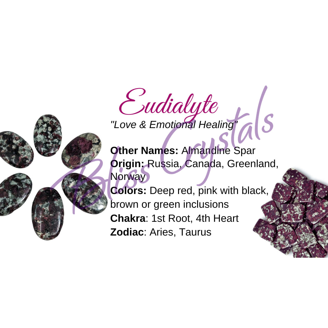 Eudialyte Crystal Information Card Double sided #HC189 $1.25