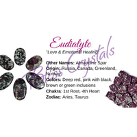 Eudialyte Crystal Information Card Double sided #HC189 $1.25