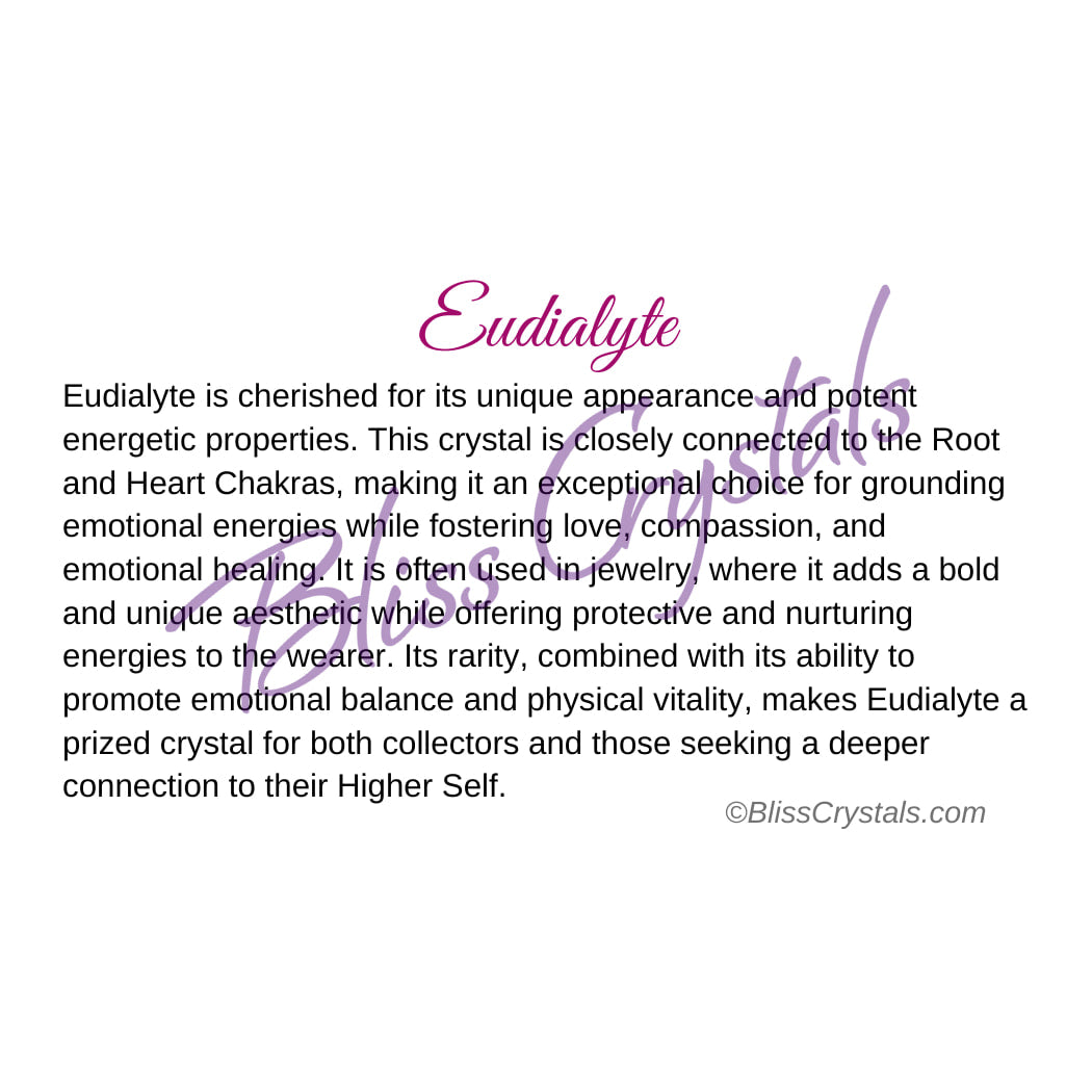 Eudialyte Crystal Information Card Double sided #HC189 $1.25