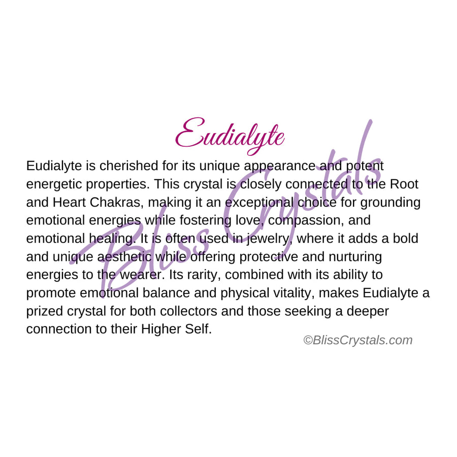 Eudialyte Crystal Information Card Double sided #HC189 $1.25