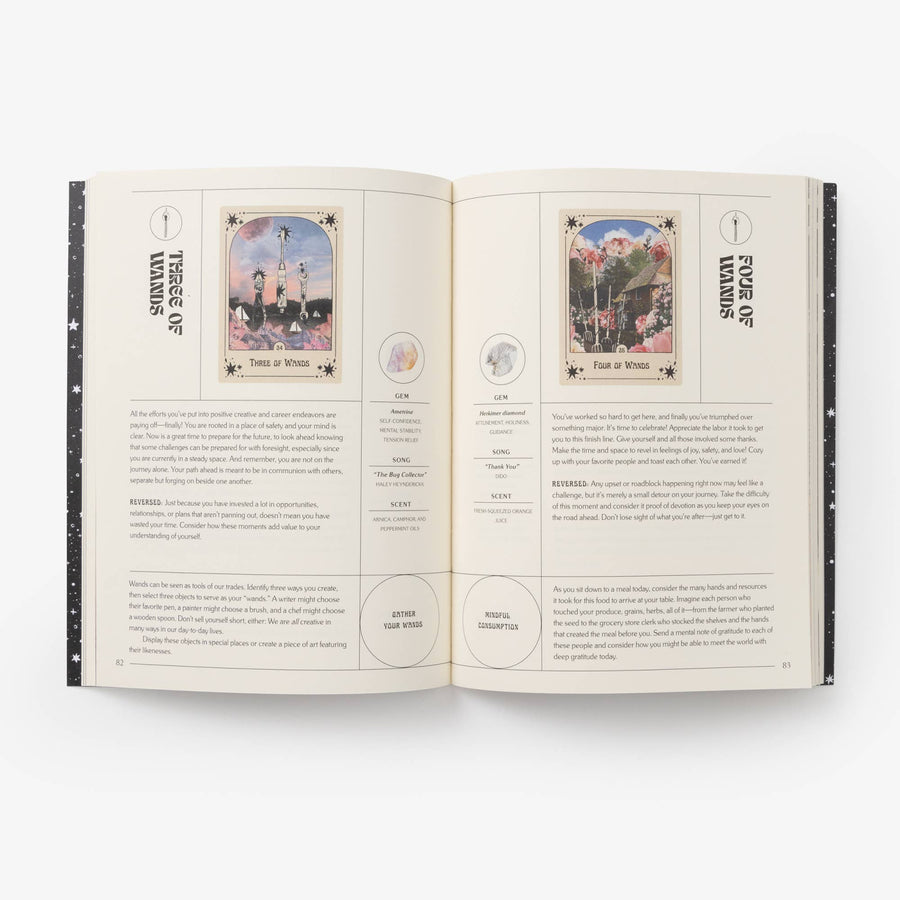 Open book of Every Little Thing You Do Is Magic Workbook with illustrations and text