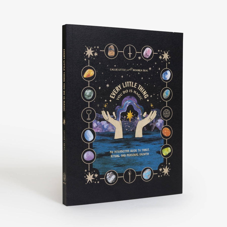 Book cover of Every Little Thing You Do Is Magic Workbook featuring mystical hands and stars