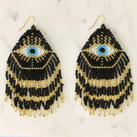 Thumbnail for Evil Eye Bead Fringe Earrings #LV5281 - $24.95