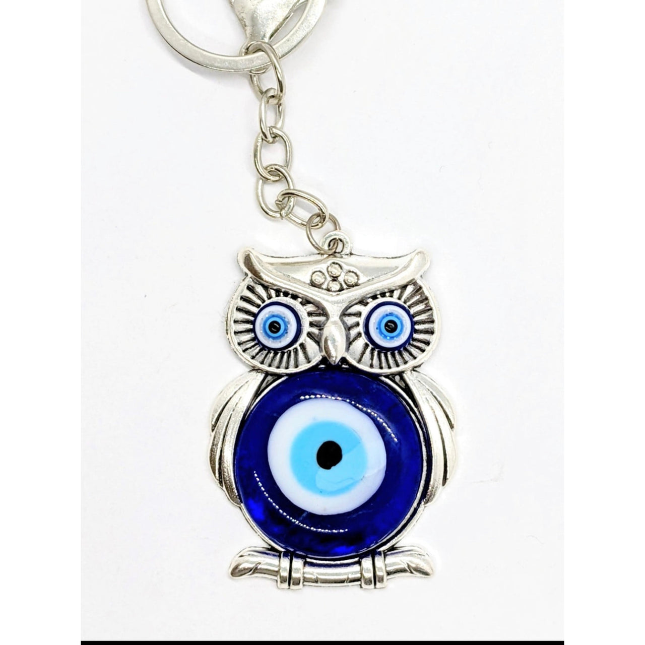 Evil Eye Keychain: Blue Owl with Blue Eye, Product #Q198