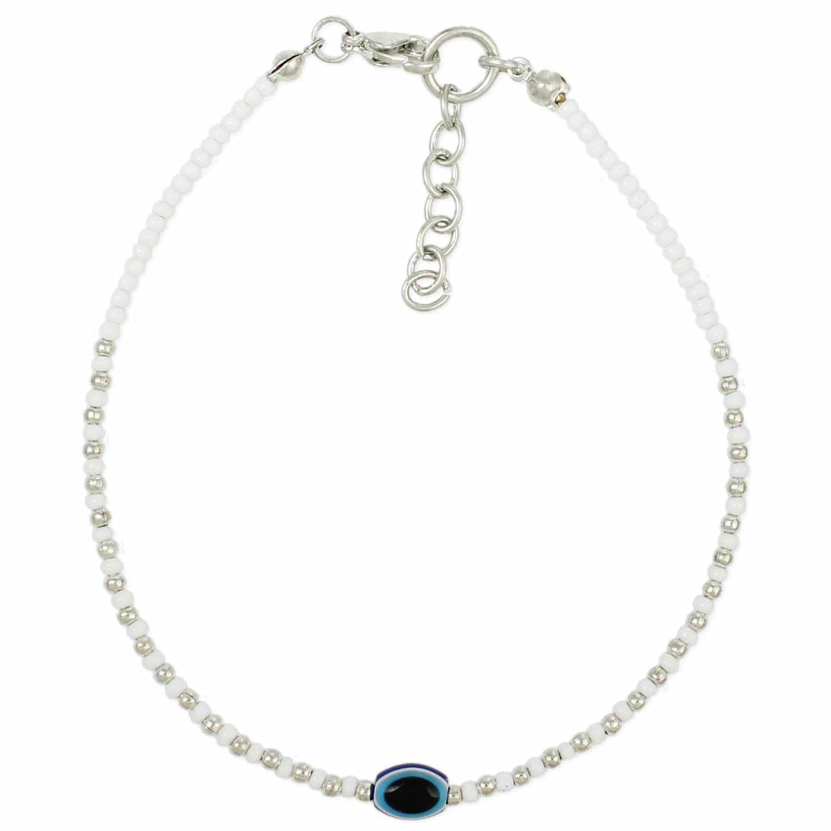 Evil Eye White Anklet/Bracelet #LV5284 - $11.95