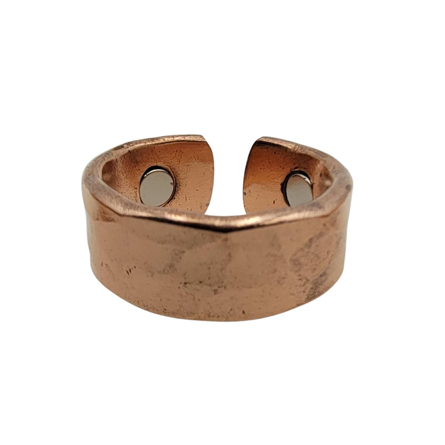 Pure Copper Magnetic Ring - Hammered sz 8-10 #BC0594