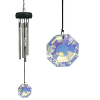 Silver Woodstock Precious Stone chime with blue purple prism
