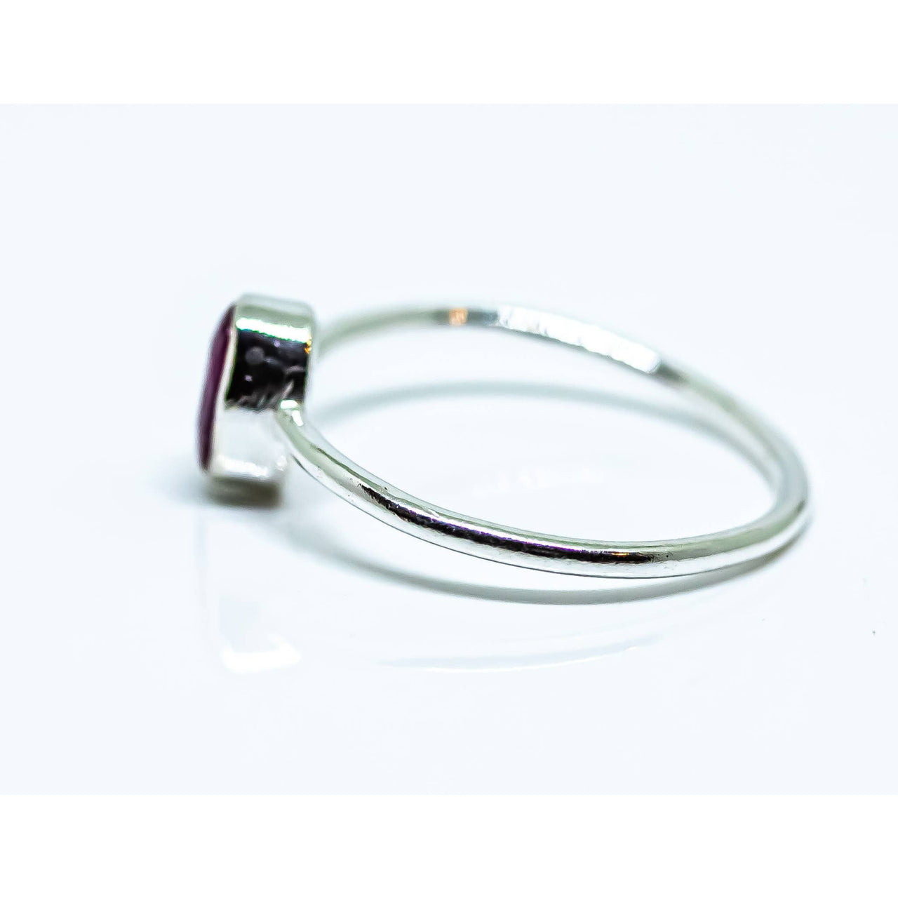 Faceted Oval Ruby Ring Sterling Silver #RIN1073