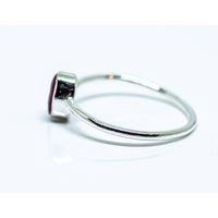 Faceted Oval Ruby Ring Sterling Silver #RIN1073