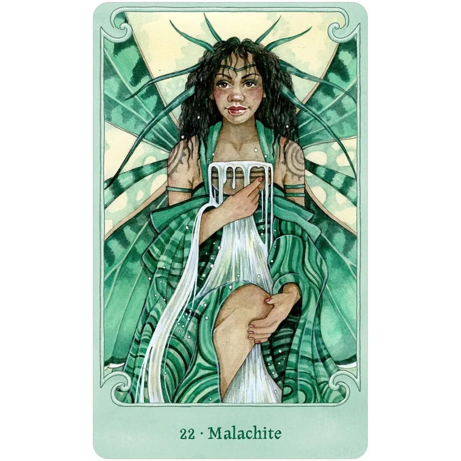 Watercolor painting of a woman with a cup from the Fairy Gems Deck & Book Set #Q288