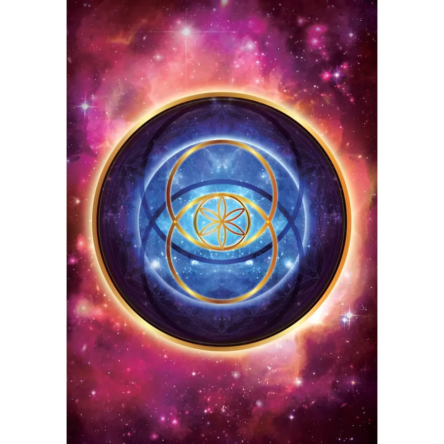 Cosmic golden-ringed symbol from Female Archangels Oracle Deck by Calista LV7320
