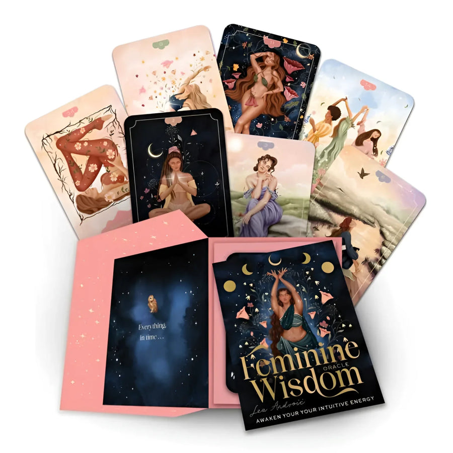 Feminine Wisdom Oracle Card Deck by Lea Androic LV7321 for intuitive guidance and self-discovery