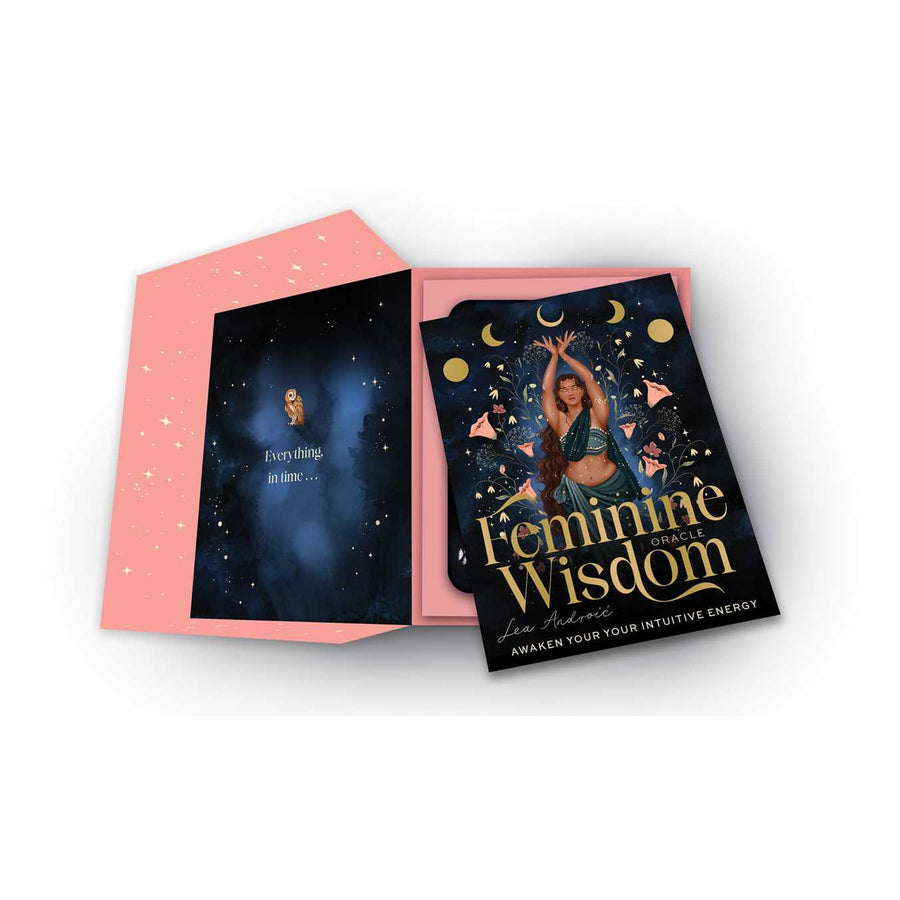Feminine Wisdom oracle card deck by Lea Androic displayed in the Feminine Wisdom Oracle product